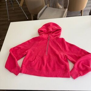 NWOT Lululemon Scuba Oversized Half Zip Hoodie Red Pink XS/S